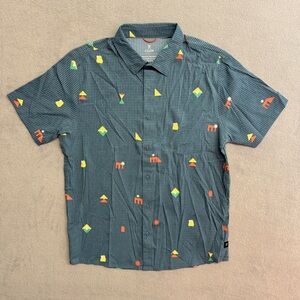 Roark Tactel Nylon Shirt Medium Men's Button Up Breathable Lightweight Stretch